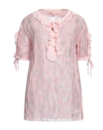 Shop Babylon Woman Top Pink Size 6 Cotton, Viscose, Polyamide, Metallic Fiber