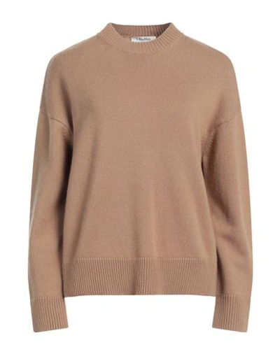 Shop 's Max Mara Woman Sweater Camel Size L Wool, Cashmere In Beige