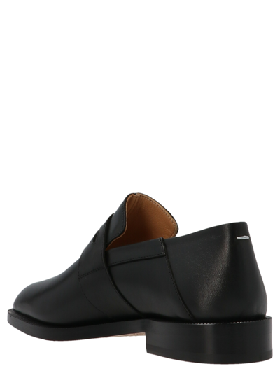 Maison Margiela Tabi Split-toe Glossed-leather Loafers In Black
