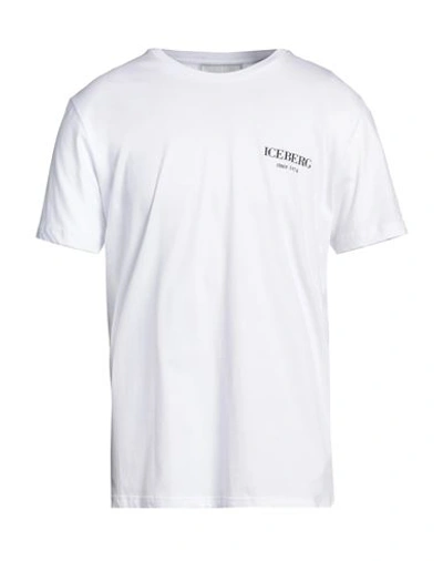 Shop Iceberg Man T-shirt White Size Xxl Cotton, Polyester