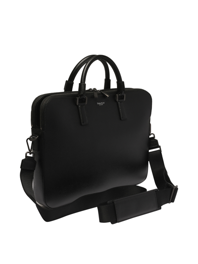 Shop Serapian Slim Business Bag In Black
