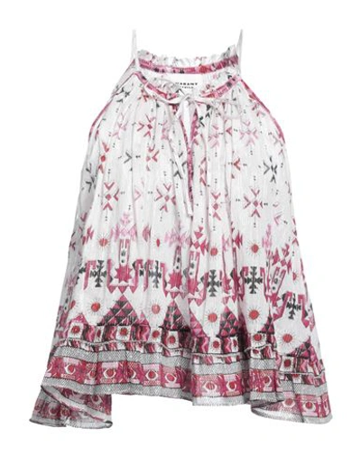 Shop Marant Etoile Marant Étoile Woman Top White Size 6 Cotton, Metallic Polyester