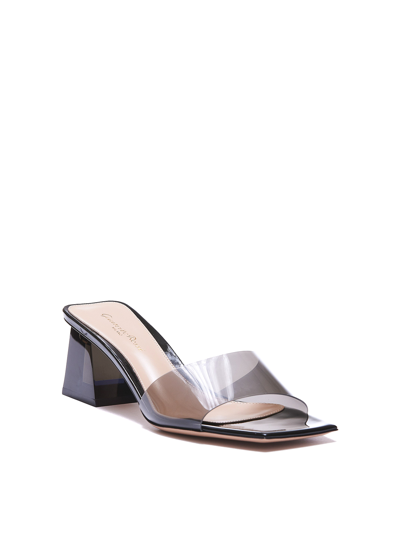 Shop Gianvito Rossi Leather Sandals In Gris