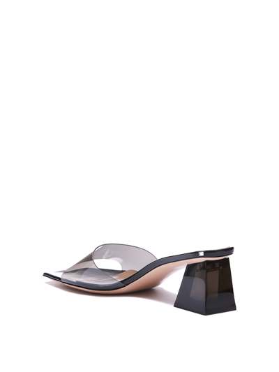 Shop Gianvito Rossi Leather Sandals In Gris