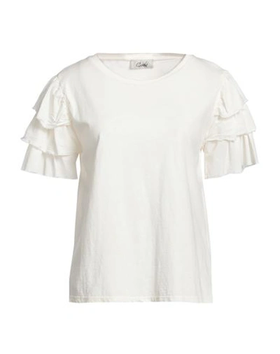 Shop Croche Crochè Woman T-shirt Cream Size L Cotton In White
