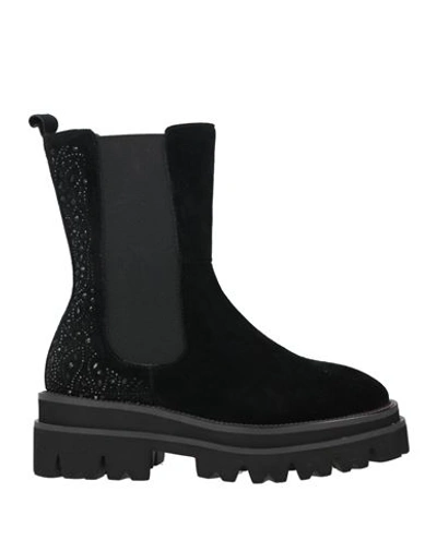Shop Alma En Pena . Woman Ankle Boots Black Size 7 Leather, Textile Fibers