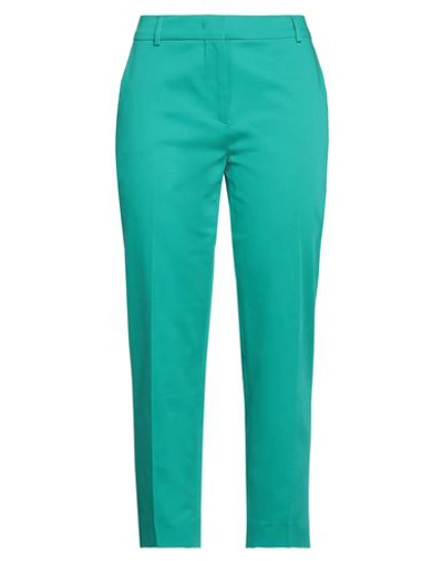 Shop Max Mara Woman Pants Emerald Green Size 12 Cotton, Elastane