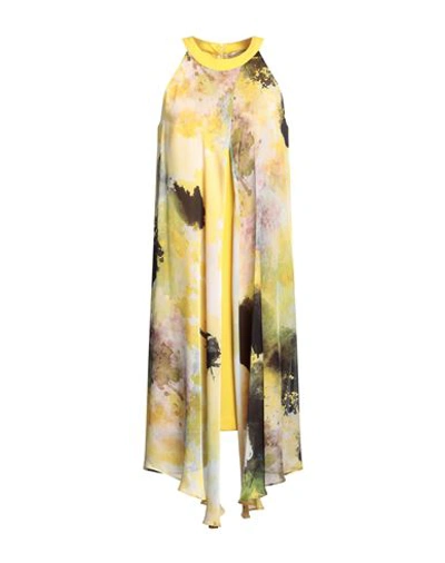 Shop Mirella Matteini Woman Midi Dress Yellow Size 8 Polyester, Elastane