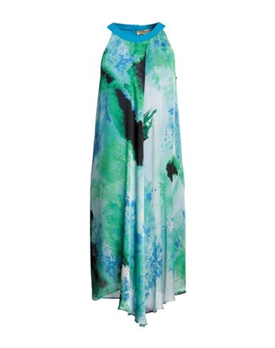 Shop Mirella Matteini Woman Midi Dress Green Size 10 Polyester, Elastane