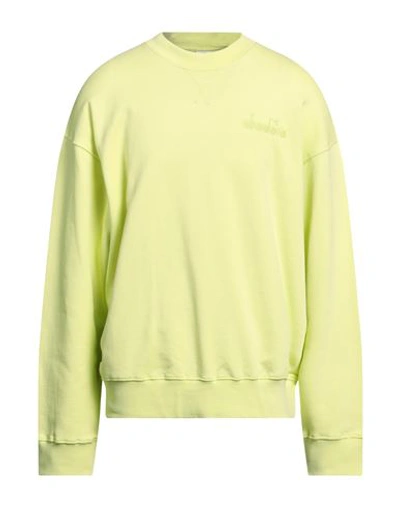 Shop Diadora Man Sweatshirt Acid Green Size M Cotton