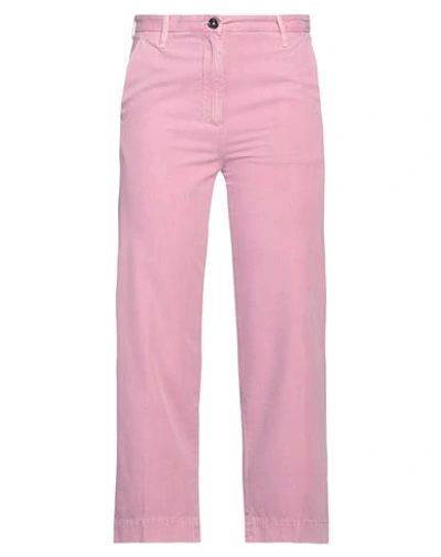 Shop Nine In The Morning Woman Pants Pink Size 25 Cotton