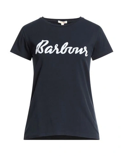 Shop Barbour Woman T-shirt Midnight Blue Size 4 Cotton, Elastane