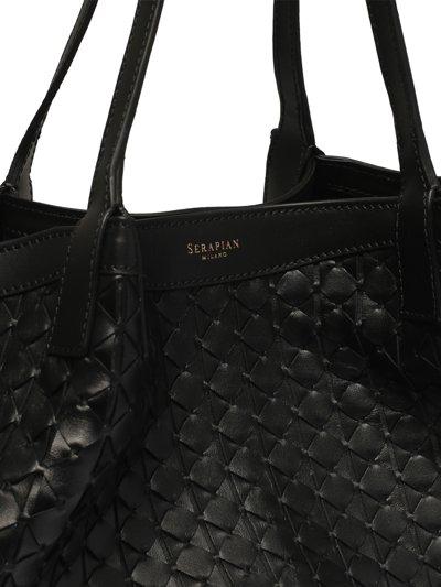 Shop Serapian Secret Mosaico Tote Bag In Black