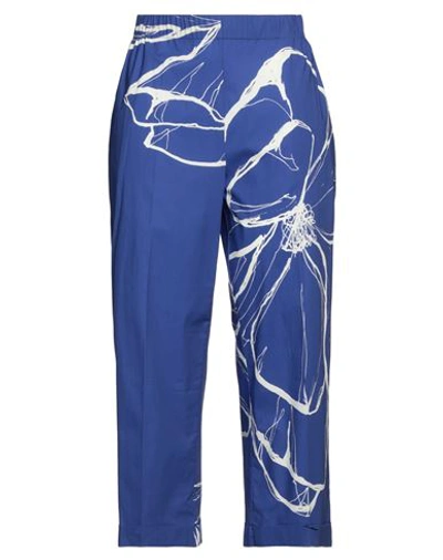 Shop Liviana Conti Woman Pants Bright Blue Size 4 Cotton, Elastane