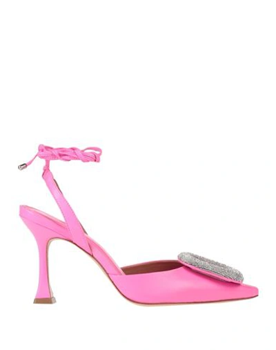 Cartechini Woman Pumps Fuchsia Size 8 Soft Leather In Pink