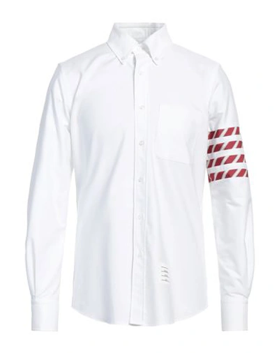 Shop Thom Browne Man Shirt White Size 5 Cotton, Silk