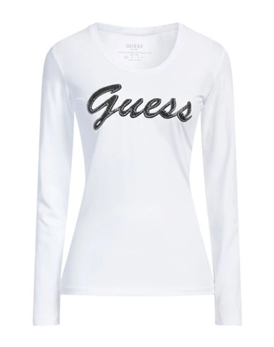 Shop Guess Woman T-shirt White Size Xs Cotton, Elastane