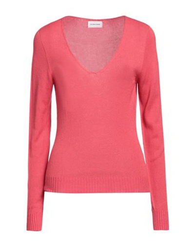 Shop Scaglione Woman Sweater Coral Size S Silk In Red