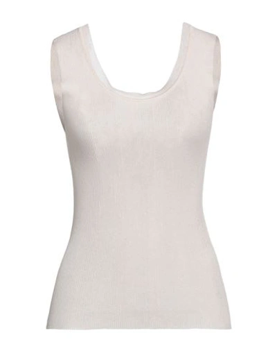 Shop Jucca Woman Tank Top Cream Size S Viscose, Polyester In White