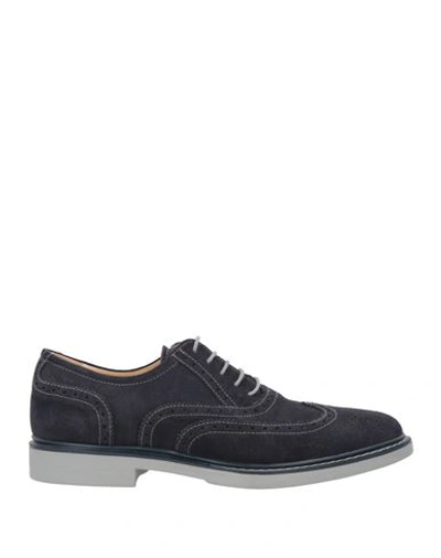 Shop Nero Giardini Man Lace-up Shoes Midnight Blue Size 8 Leather