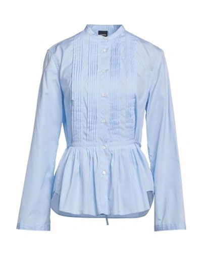 Shop Aspesi Woman Shirt Sky Blue Size 2 Cotton