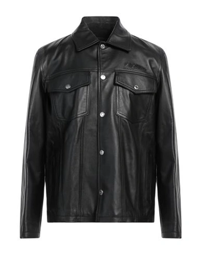 Shop Off-white Man Shirt Black Size 38 Leather