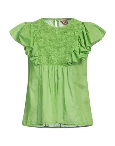 Shop Même Road Woman Top Green Size 6 Cotton