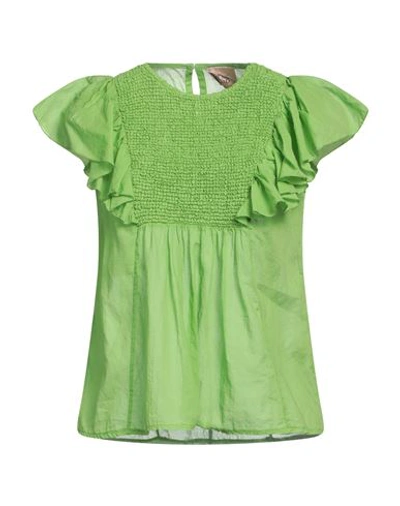 Même Road Woman Top Green Size 8 Cotton In Green