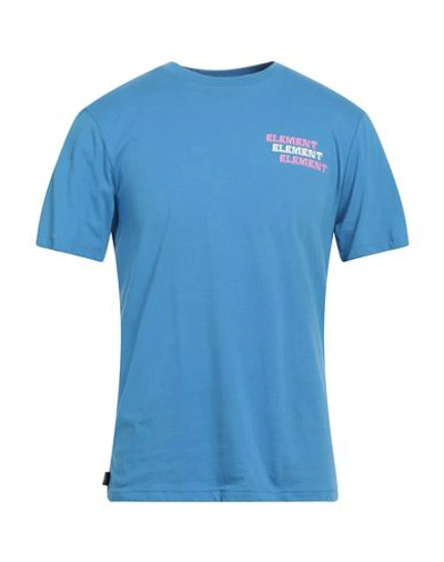 Shop Element Man T-shirt Azure Size S Organic Cotton In Blue