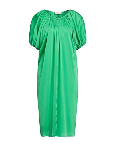 Shop Momoní Woman Midi Dress Green Size 4 Silk