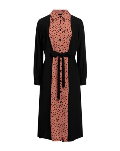 Shop Poustovit Woman Midi Dress Black Size 10 Viscose, Polyester