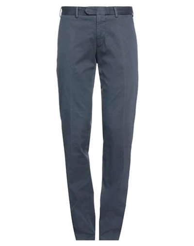 Shop Santaniello Man Pants Navy Blue Size 30 Cotton, Elastane