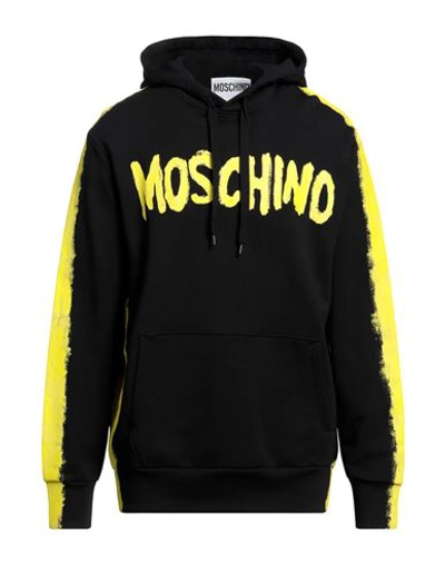 Moschino Logo Print Pullover Hoodie In Black