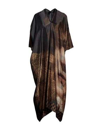 Shop Masnada Woman Midi Dress Camel Size 4 Viscose In Beige