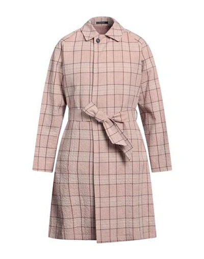 Shop Tagliatore Man Overcoat & Trench Coat Blush Size 38 Cotton, Linen, Elastane In Pink