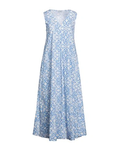 Shop Caliban Woman Maxi Dress Light Blue Size 10 Cotton, Elastane