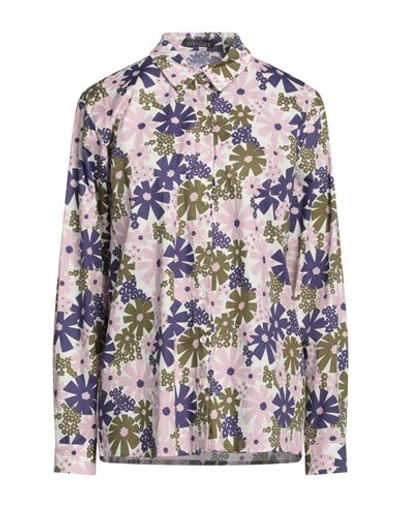 Shop Laura Urbinati Woman Shirt Light Purple Size 10 Cotton, Elastane
