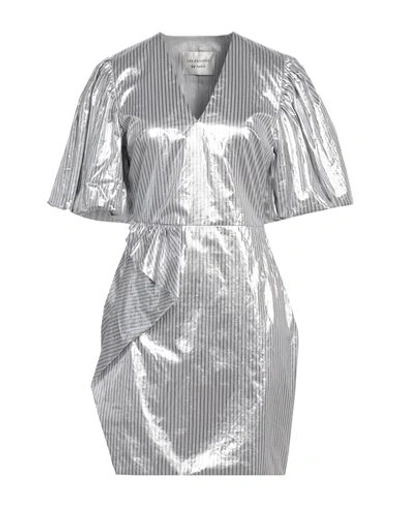 Shop Les Coyotes De Paris Woman Mini Dress Grey Size 8 Cotton, Polyester