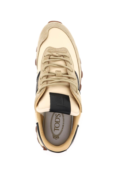 Shop Tod's Suede Leather And Nylon 1 T Sneakers