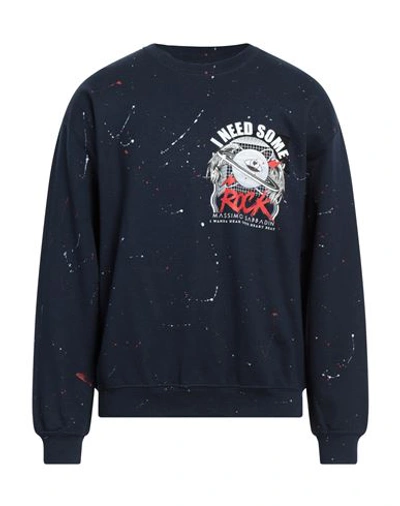 Massimo Sabbadin Man Sweatshirt Midnight Blue Size Xxl Cotton In Blue