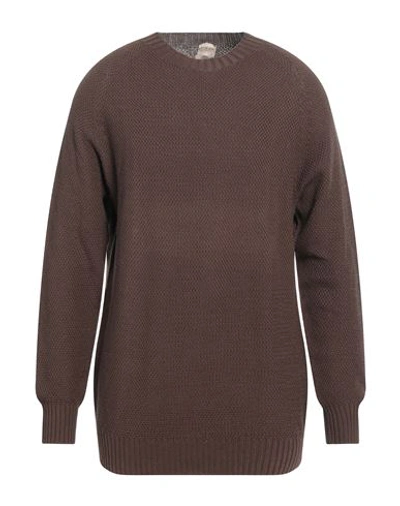 H953 Man Sweater Brown Size 42 Cotton In Brown