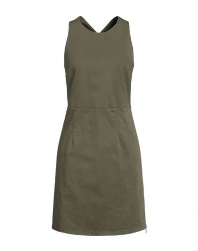 Shop Department 5 Woman Mini Dress Military Green Size 6 Cotton, Elastane