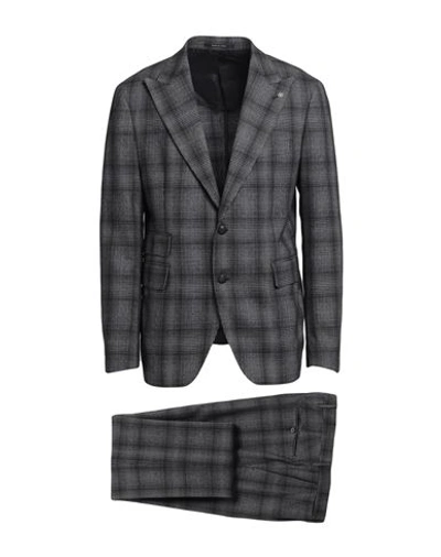 Shop Tagliatore Man Suit Lead Size 44 Virgin Wool, Cotton, Polyamide, Elastane In Grey
