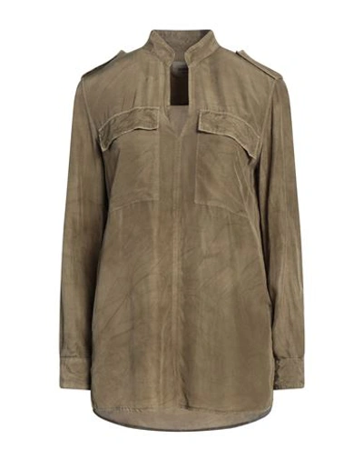 Dondup Woman Top Khaki Size 6 Viscose, Modal, Silk In Beige