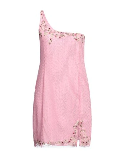 Shop Blumarine Woman Mini Dress Pink Size 6 Polyamide, Glass, Viscose