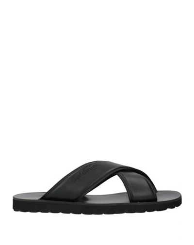 Shop Baldinini Man Sandals Black Size 8.5 Calfskin