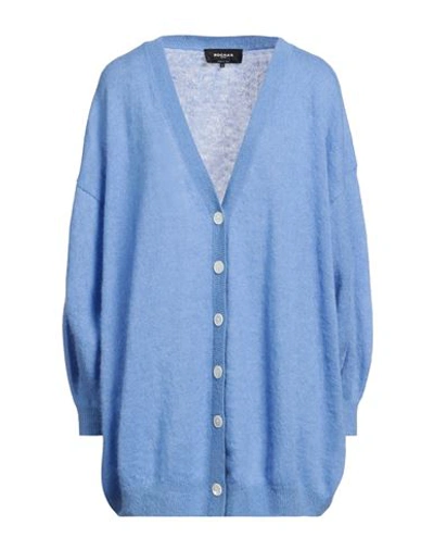 Shop Rochas Woman Cardigan Pastel Blue Size S Mohair Wool, Alpaca Wool, Polyamide