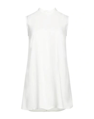 Shop Costume National Woman Mini Dress White Size 4 Acetate, Polyester