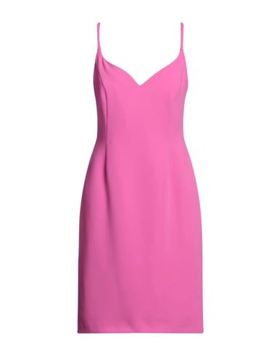 Shop Gai Mattiolo Woman Mini Dress Fuchsia Size 4 Polyester In Pink