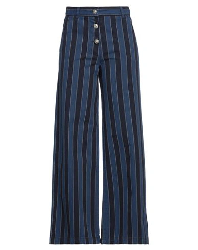 Shop Masscob Woman Pants Midnight Blue Size 6 Cotton